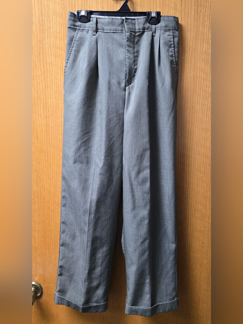 Classic Boys Gray Green Pleated Dress Pants